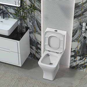 Унитаз напольный с бачком Taliente Элеганте (Elegante) Vortex EL45055 белый с сиденьем микролифт смыв торнадо